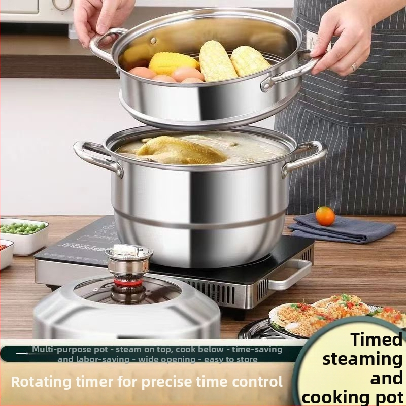 Trojvrstvový parník z nehrdzavejúcej ocele 304 pre indukčné varné dosky