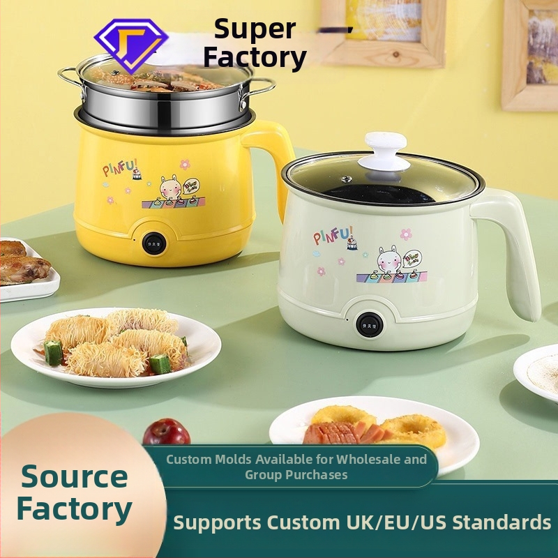 Elektrický mini hrniec pre jednu osobu – nepriľnavý povrch, 1,6 l, 600 W, nastaviteľné 110–220 V, trojposchodový parný systém, viacfunkčné varenie
