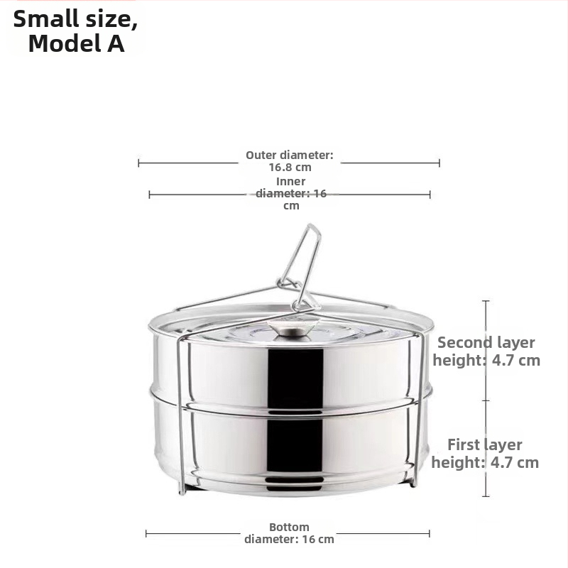 Parna košarica od nehrđajućeg čelika 304 za rižar, 2–3 sloja, prilagodljiva