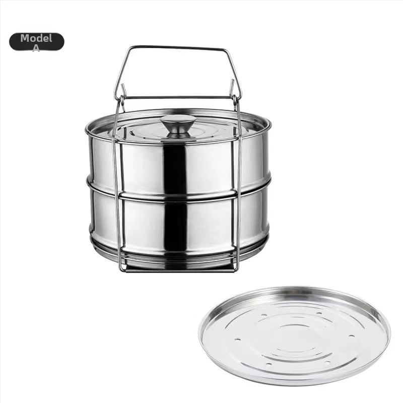 Parna košarica od nehrđajućeg čelika 304 za rižar, 2–3 sloja, prilagodljiva