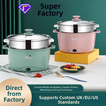 Wok electric cu gătire cu aburi în două niveluri, interior antiaderent, capacitate sub 6 L, 1000 W, control mecanic