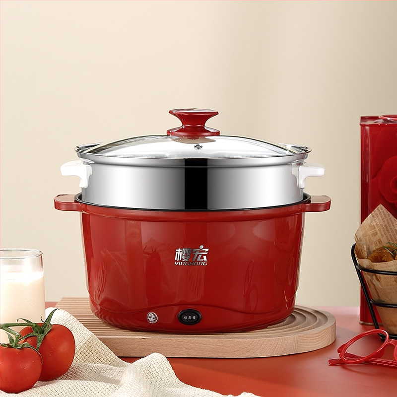 Wok electric cu gătire cu aburi în două niveluri, interior antiaderent, capacitate sub 6 L, 1000 W, control mecanic