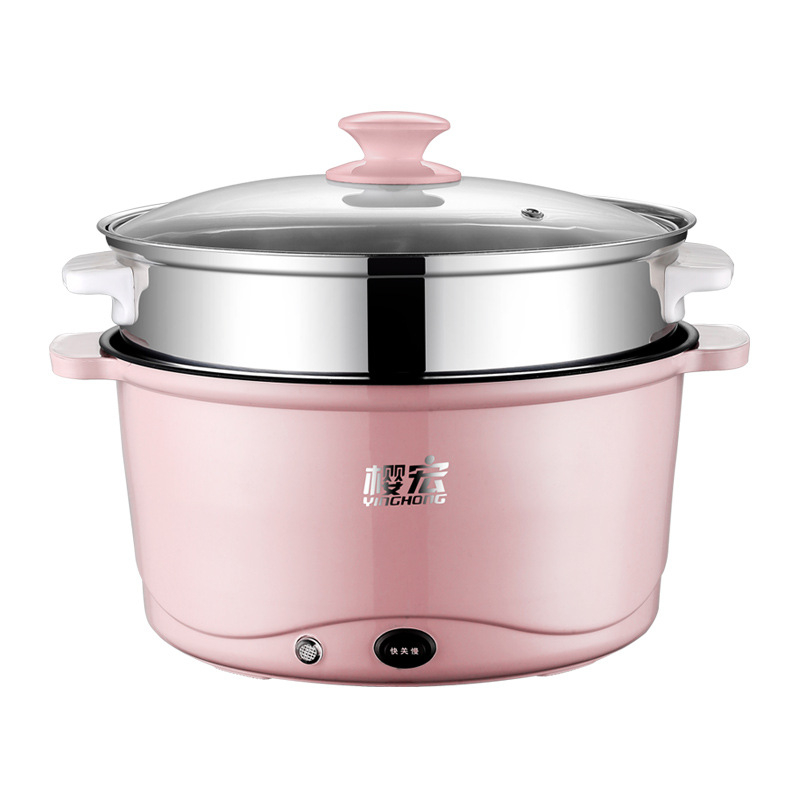 Wok electric cu gătire cu aburi în două niveluri, interior antiaderent, capacitate sub 6 L, 1000 W, control mecanic