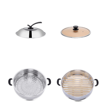 Električni wok s neprijanjajućom unutarnjom posudom – višefunkcijski za parenje, prženje, kuhanje i dinstanje; unutarnja posuda od porcelanskog kristala, kućište od borosilikatnog stakla, 1500W+