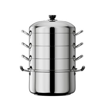 Kućna posuda za paru od čelika 430, 4 razine, kompatibilna s indukcijskim pločom, bez električne energije, s košaricom za paru