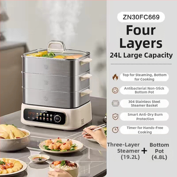 Supor elektrický parný hrniec, tri vrstvy, nerezová oceľ, kapacita 10 l a viac, dotykové ovládanie