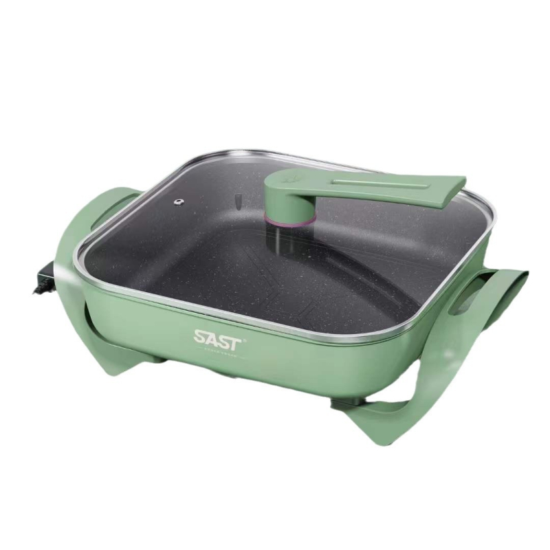 Električni lonac s više funkcija, kapacitet 4–5 L, unutarnji lonac od legure, snaga 1200–1500 W, upravljanje mikroprocesorom, pogodan za 3–4 osobe