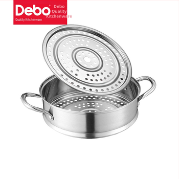 Trojvrstvový parný hrniec z nehrdzavejúcej ocele, s dvojitým dnom, kompatibilný s indukčnou a plynovou platňou