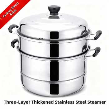 Nerezová oceľová parovač s viacúrovňovou konštrukciou (dve a tri úrovne), kompatibilný s indukčnou doskou, viečko z nehrdzavejúcej ocele