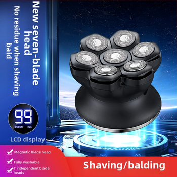 Aparat de ras fără fir pentru cap, complet lavabil, rezistent la apă, lamă din oțel inoxidabil, baterie încorporată 50–100 mAh