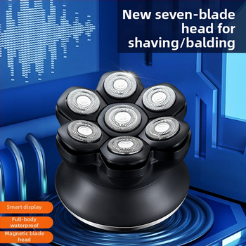 Aparat de ras fără fir pentru cap, complet lavabil, rezistent la apă, lamă din oțel inoxidabil, baterie încorporată 50–100 mAh