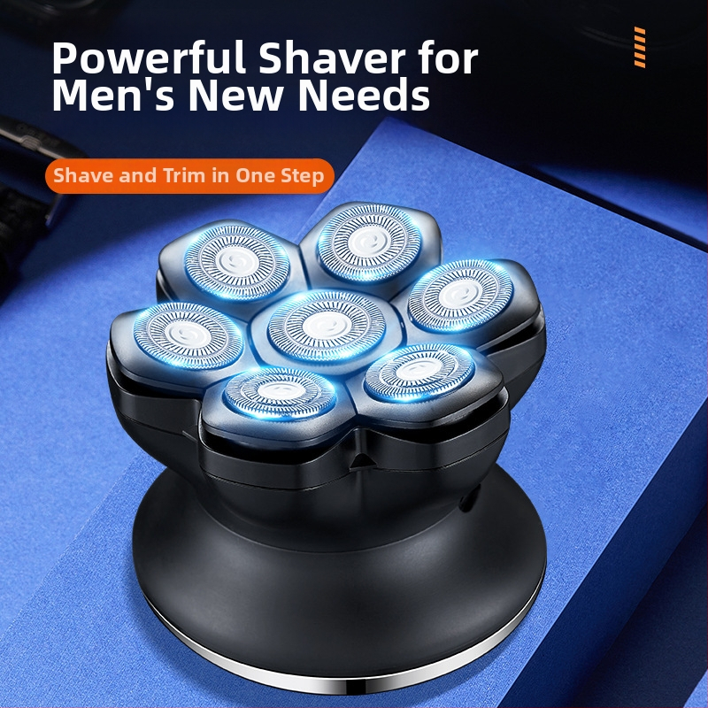 Aparat de ras fără fir pentru cap, complet lavabil, rezistent la apă, lamă din oțel inoxidabil, baterie încorporată 50–100 mAh