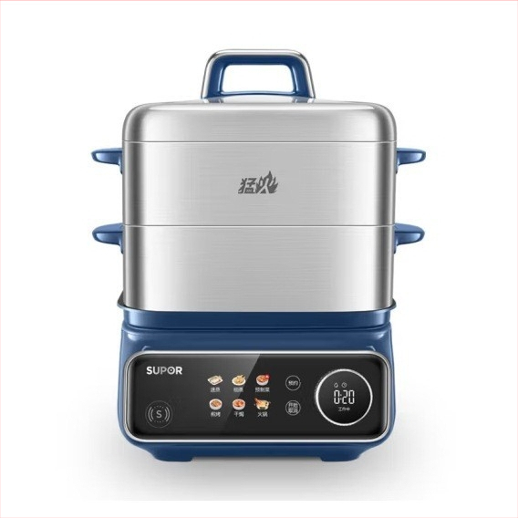 Supor aburitor electric, trei niveluri din oțel inox, capacitate peste 10 L, control tactil, 2100W