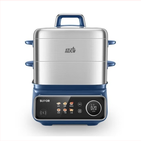 Supor aburitor electric, trei niveluri din oțel inox, capacitate peste 10 L, control tactil, 2100W