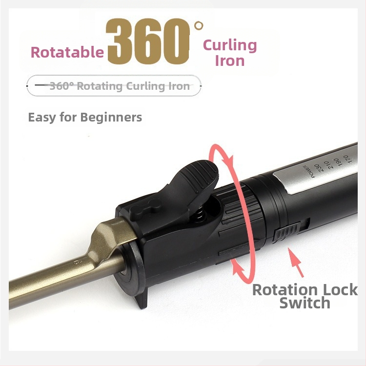 Otáčajúci kulmovač pre vizážistov zo štúdia - profesionálny, valec 21–30 mm, 4-stupňové nastavenie teploty, 45 W, 110–220 V