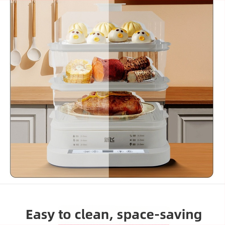 Elektrický parný hrniec s tromi alebo viac úrovňami, kapacita nad 10 l, dotykové ovládanie, výkon 800 W