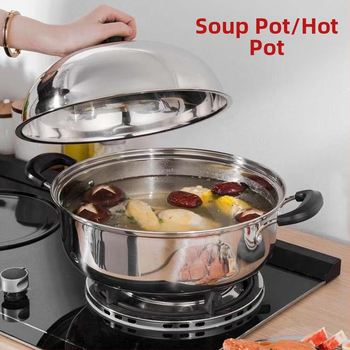 Parný hrniec s vysokým viečkom, z nehrdzavejúcej ocele 201, odolný voči korózii, jednovrstvé dno, kompatibilný s plynovou platňou