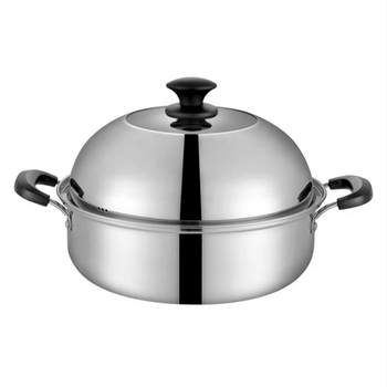 Parni lonac s visokim poklopcem, od nehrđajućeg čelika 201, otporan na hrđu, s jednim dnom, kompatibilan s plinskim štednjakom