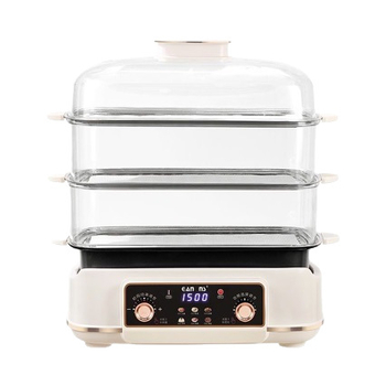 Gătitor cu aburi electric, recipient din aliaj de titan, detașabil și lavabil, capacitate peste 10 L, sistem de aburi cu peste 3 niveluri, încălzire în mai puțin de 4 minute