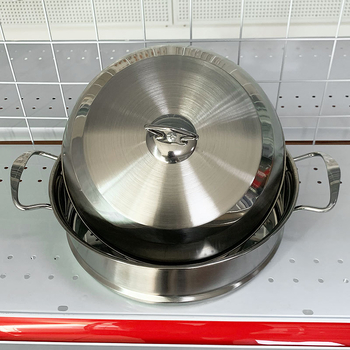 Trojeročni parni lonac od nehrđajućeg čelika 201, dubina 28,2 cm, pogodan za običan štednjak