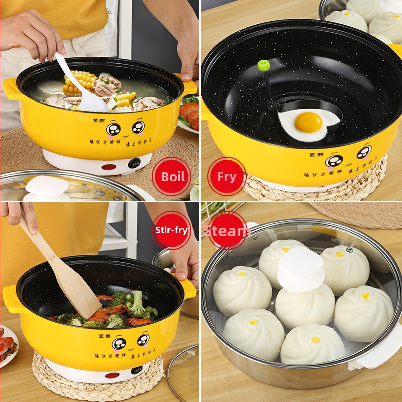Elektrická hrniec na varenie s nelepivým vnútrom, multifunkčný, výkon pod 800W, pre 1–2 osoby, plastové telo, hĺbka vnútorného hrnca 10 cm; funkcie: parenie, varenie, vyprážanie, dusenie