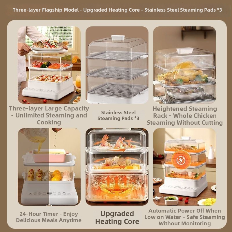 Elektrický parovar s jednou vrstvou, kapacita nad 10 l, dotykové ovládanie, funkcia rezervácie