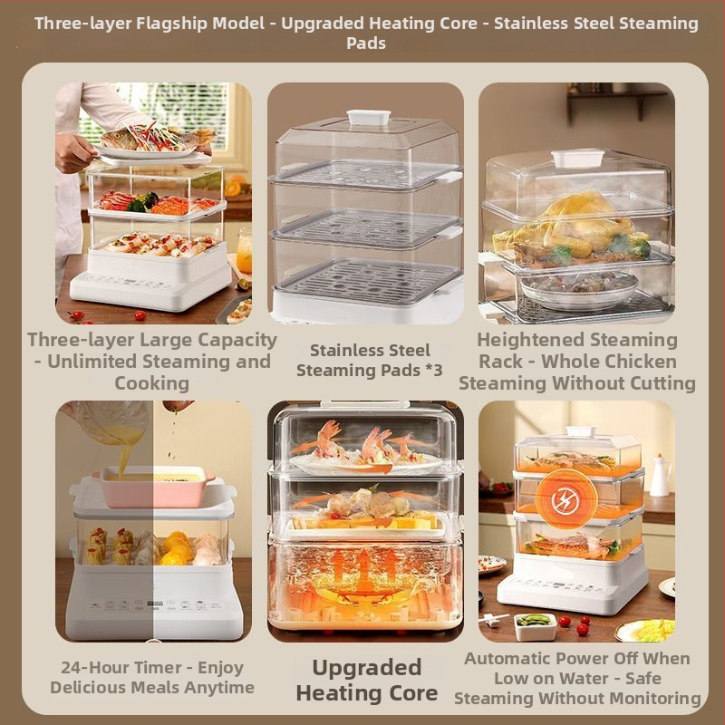 Elektrický parovar s jednou vrstvou, kapacita nad 10 l, dotykové ovládanie, funkcia rezervácie