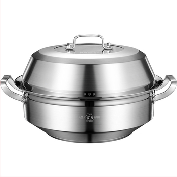 Parný hrniec, 3–poschodový, z 304 nerezovej ocele, obsahuje dve parné misky a jednu saunovú misu, bez dymu, vhodný na plynový varič