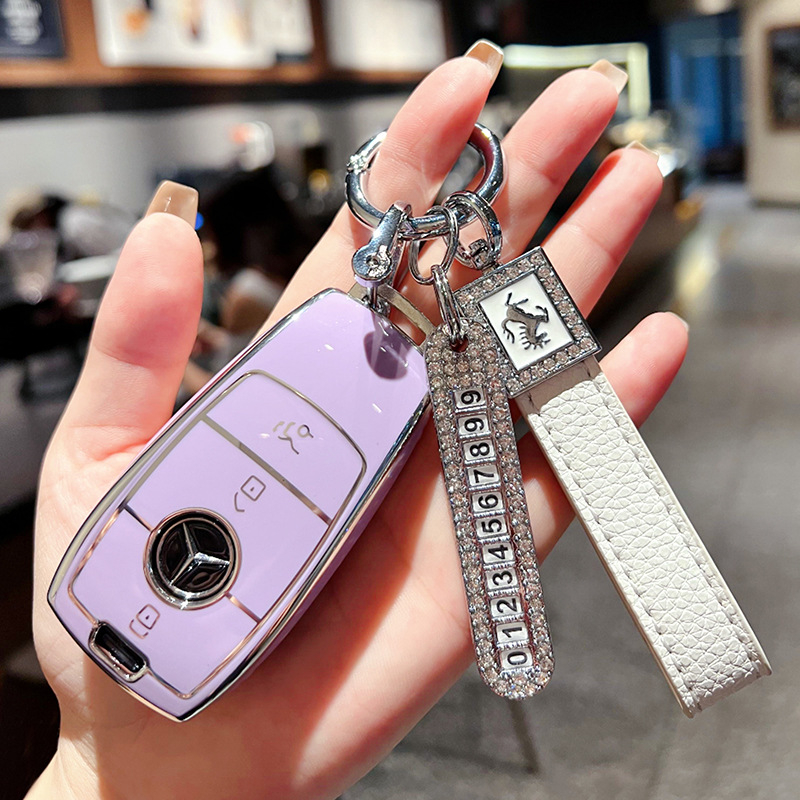 Θήκη κλειδιού Mercedes-Benz για E-Class, E200, E300L και GLC260L – TPU, στυλ καρτούν, Pretty Eight