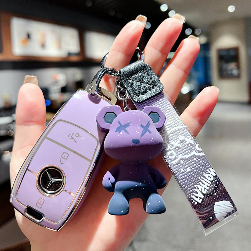 Θήκη κλειδιού Mercedes-Benz για E-Class, E200, E300L και GLC260L – TPU, στυλ καρτούν, Pretty Eight