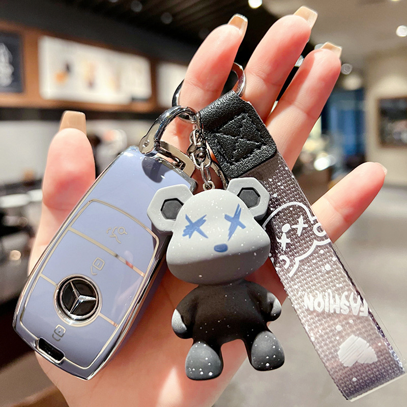 Θήκη κλειδιού Mercedes-Benz για E-Class, E200, E300L και GLC260L – TPU, στυλ καρτούν, Pretty Eight