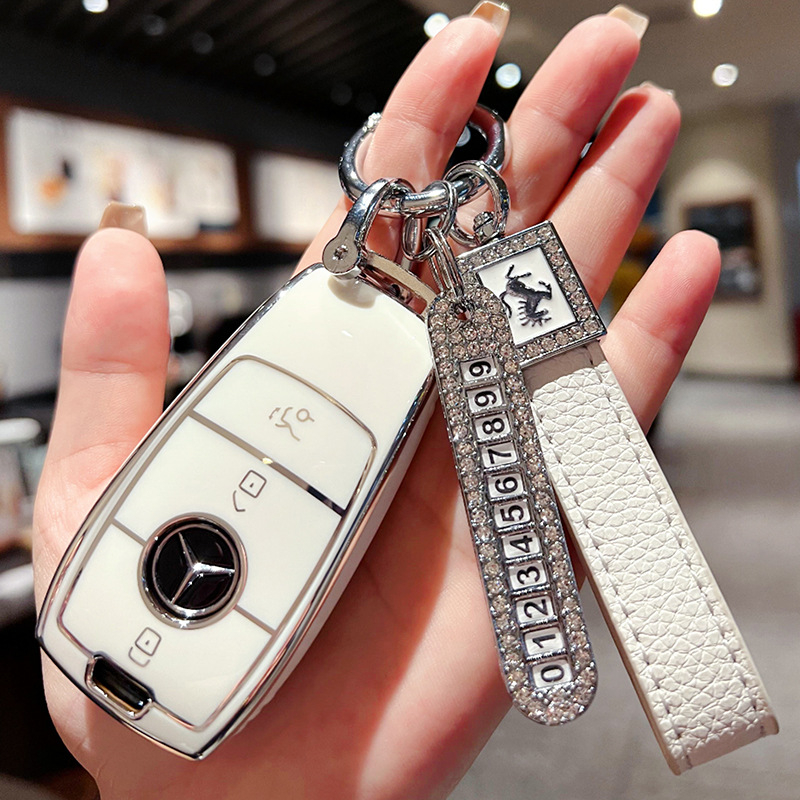 Θήκη κλειδιού Mercedes-Benz για E-Class, E200, E300L και GLC260L – TPU, στυλ καρτούν, Pretty Eight