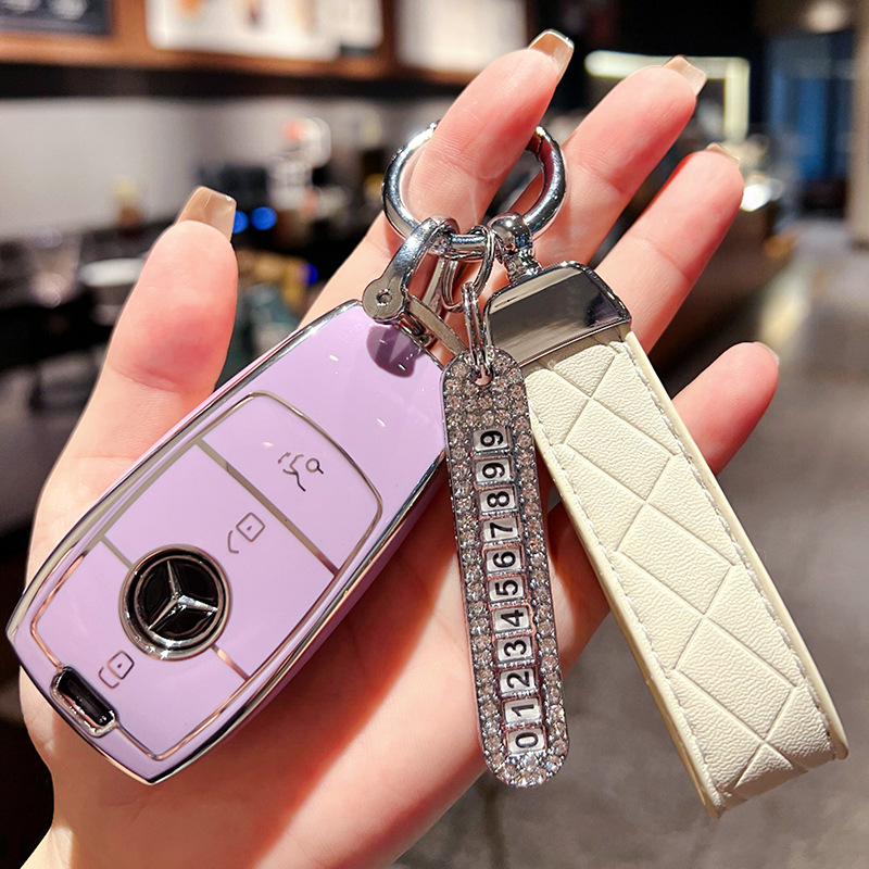 Θήκη κλειδιού Mercedes-Benz για E-Class, E200, E300L και GLC260L – TPU, στυλ καρτούν, Pretty Eight