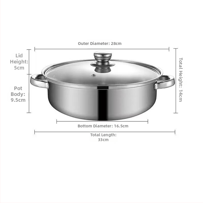 Nerezový trojposchodový parný hrniec z nehrdzavejúcej ocele, veľká kapacita, sklenené veko, kompatibilný s indukčnou platňou