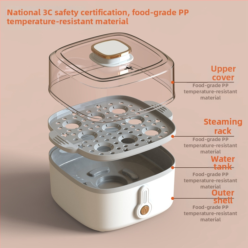 Ηλεκτρικός ατμομάγειρας με δύο επίπεδα, χωρητικότητα κάτω από 6 λίτρα, 220V, 200/300W, εσωτερικός κάδος από PP κατάλληλο για τρόφιμα