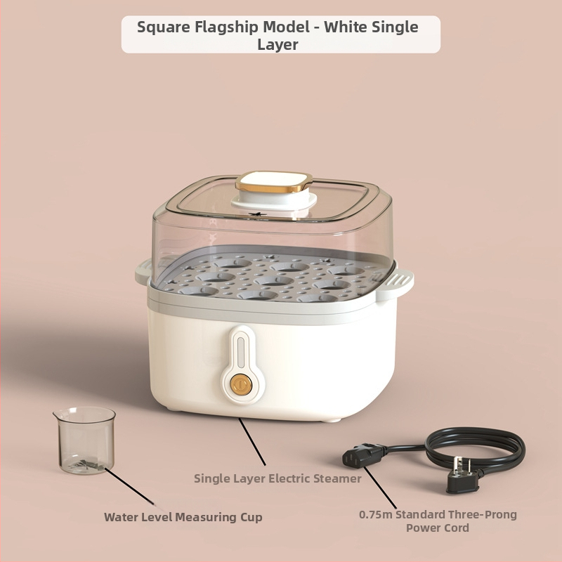 Ηλεκτρικός ατμομάγειρας με δύο επίπεδα, χωρητικότητα κάτω από 6 λίτρα, 220V, 200/300W, εσωτερικός κάδος από PP κατάλληλο για τρόφιμα