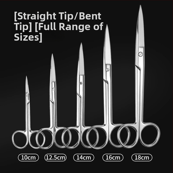 Nerezové chirurgické nožnice na odstránenie stehů, zahnutý hrot, nožnice na gázu a obväzy, značka Chuangyue
