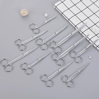 Rozsdamentes acél sebészeti szövetolló varratszedésre, görbült vég, géz- és kötszer olló, márka Chuangyue