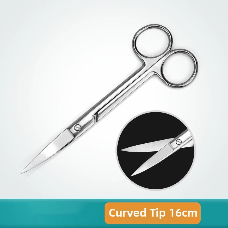 Nerezové chirurgické nožnice na odstránenie stehů, zahnutý hrot, nožnice na gázu a obväzy, značka Chuangyue