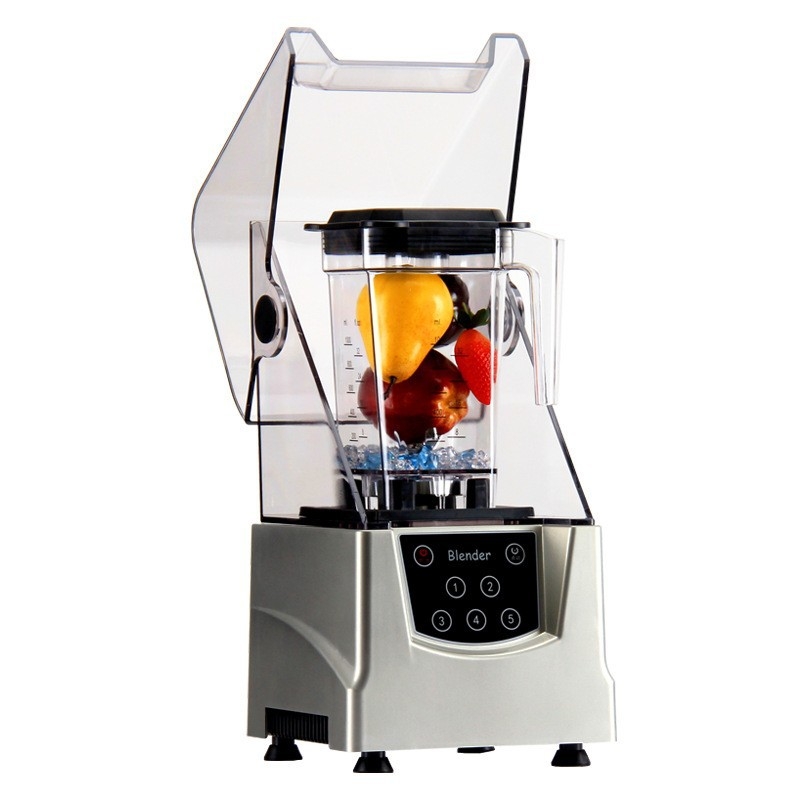 Komercijalni stroj za smoothie za dućane s mliječnim čajem, s poklopcem, kapacitet 1–3 L, potpuno automatiziran, tihi drobilica leda, 5 brzina, 30 000–39 999 obrtaja/min
