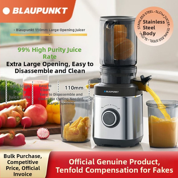 Sapphire domáci odšťavovač — ABS telo, až 200 W, výstup šťavy 401–600 ml, maximálna rýchlosť 12 000 rpm, nádoba na dužinu až 500 ml