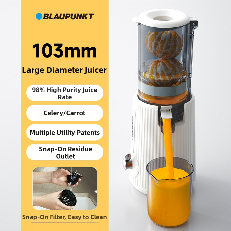 Sapphire domáci odšťavovač — ABS telo, až 200 W, výstup šťavy 401–600 ml, maximálna rýchlosť 12 000 rpm, nádoba na dužinu až 500 ml