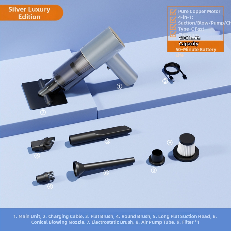 Φορητός ασύρματος χειρολαβικός σκουπιστήρας για γάτες, αναρρόφηση 20000 Pa, ισχύς 90 W, επαναφορτιζόμενο, πλενόμενος κάδος σκόνης