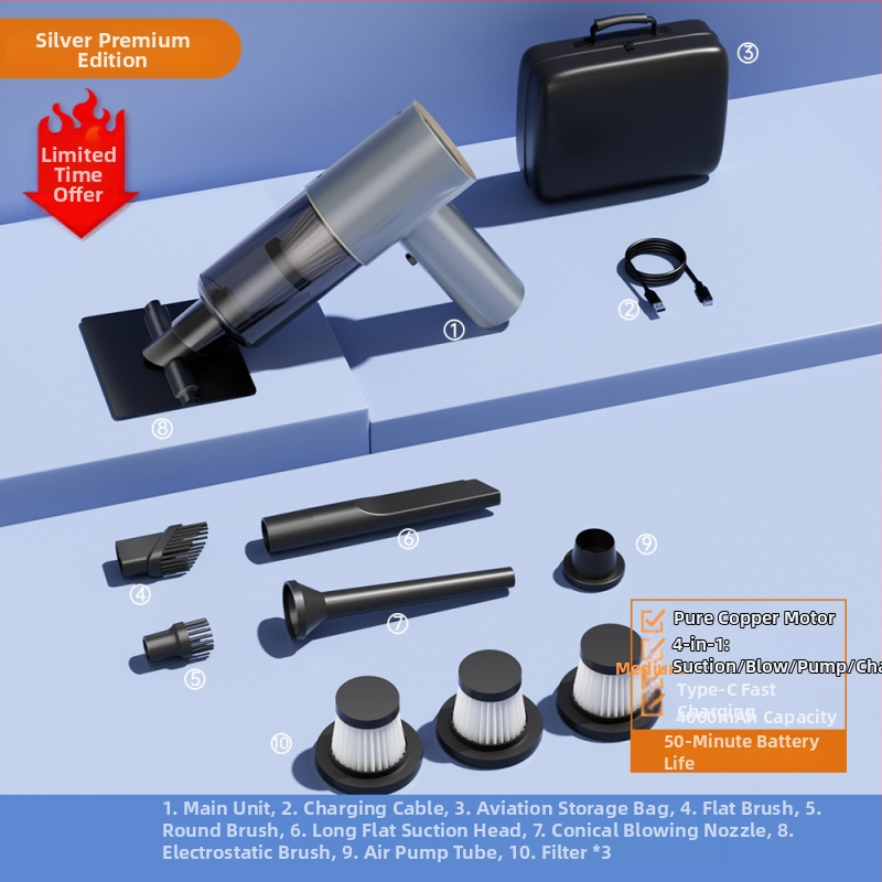 Φορητός ασύρματος χειρολαβικός σκουπιστήρας για γάτες, αναρρόφηση 20000 Pa, ισχύς 90 W, επαναφορτιζόμενο, πλενόμενος κάδος σκόνης