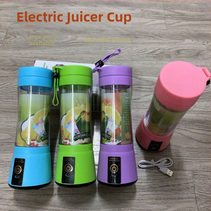 Prenosná elektrická šálka na ovocné šťavy, nabíjateľná, 18000 rpm, 150 W, dvojitá hlava nožov, objem 400 ml