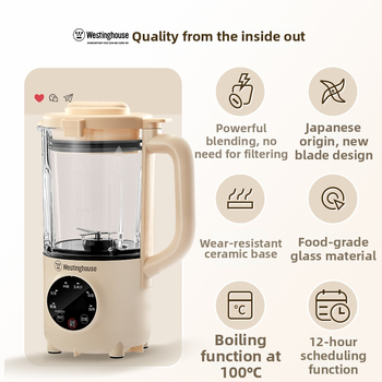 Westinghouse Mini mixér na sójové mlieko a kuchynský procesor, plne automatický, bez umývania a filtrácie, funkcia udržiavania tepla, model WFB-A629; kapacita do 0,6 l; mechanické ovládanie; pre 1–3 osôb