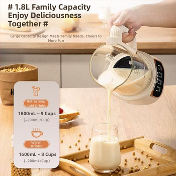 Μηχανή Παραγωγής Σόγιας με Αυτόματο Καθαρισμό, Χωρητικότητα 1,6–2,0 L, Ισχύς 800 W, Θέρμανση από κάτω, Πολυλειτουργική (Πάστα Ρυζιού, Πέντε Δημητριακά, Χυμός Καλαμποκιού)