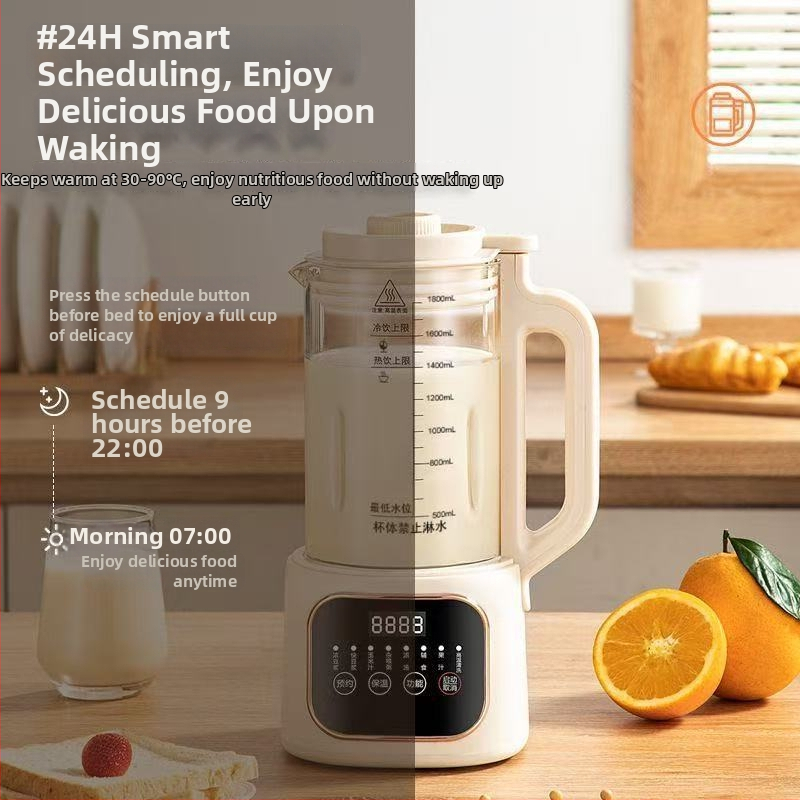 Μηχανή Παραγωγής Σόγιας με Αυτόματο Καθαρισμό, Χωρητικότητα 1,6–2,0 L, Ισχύς 800 W, Θέρμανση από κάτω, Πολυλειτουργική (Πάστα Ρυζιού, Πέντε Δημητριακά, Χυμός Καλαμποκιού)