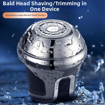 Električni podrezivač za golu glavu s rotacijskom oštricom od nehrđajućeg čelika, ugrađena baterija 500-800 mAh, trajanje 3-6 sati, način punjenja, čišćenje cijelog tijela