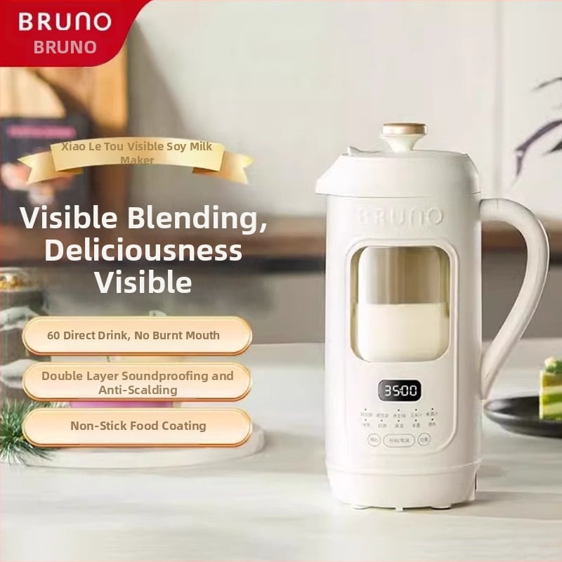 BRUNO μηχανή γάλακτος σόγιας οικιακή χρήση, αυτόματη μίνι, χαμηλός θόρυβος, χωρητικότητα 0.9–1.2 L, ισχύς 1000W, τάση 220V, αυτόματος καθαρισμός DJ05